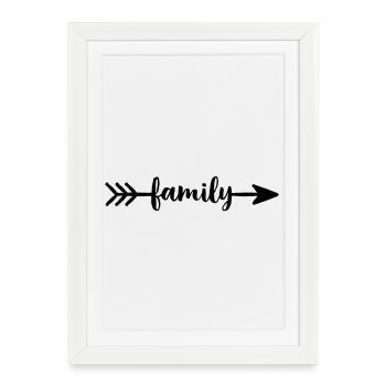 family flèche amour communauté amitié - Affiche encadrée (27 × 37 cm) - blanc - Devant