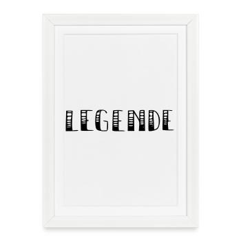Légende - Affiche encadrée (27 × 37 cm) - blanc - Devant