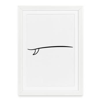 planche de surf Icon Outline Surfing - Affiche encadrée (27 × 37 cm) - blanc - Devant