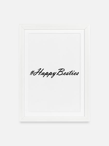 Happy Besties - Framed poster (27 × 37 cm) - white