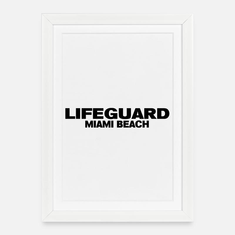 life guard miami - Affiche encadrée (27 × 37 cm) - blanc