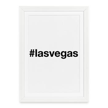 LAS VEGAS Hashtag Nevada États-Unis - Affiche encadrée (27 × 37 cm) - blanc - Devant