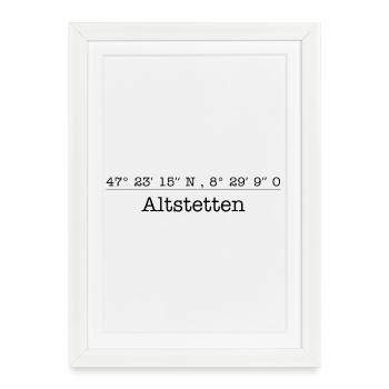 Coordinates District 9 Altstetten Zurich - Framed poster (27 × 37 cm) - white - Front
