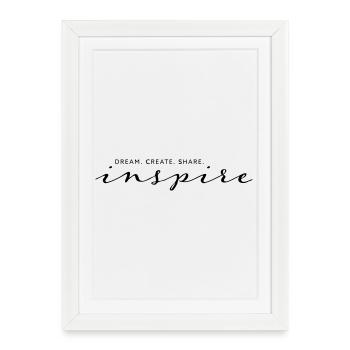 Dream Create Share Inspire - Framed poster (27 × 37 cm) - white - Front