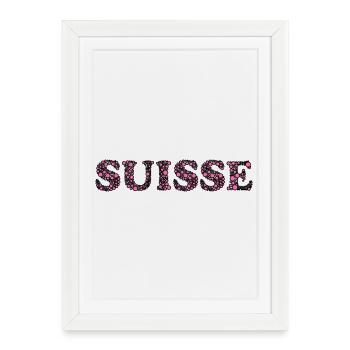 SUISSE. HUMOUR. PAYS. DRAPEAU. GENEVE - Affiche encadrée (27 × 37 cm) - blanc - Devant