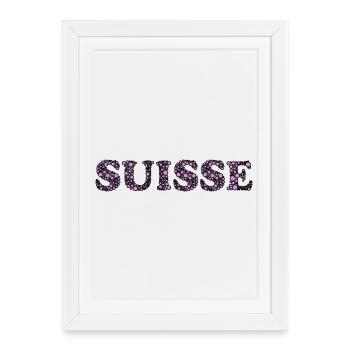 SUISSE - Affiche encadrée (27 × 37 cm) - blanc - Devant