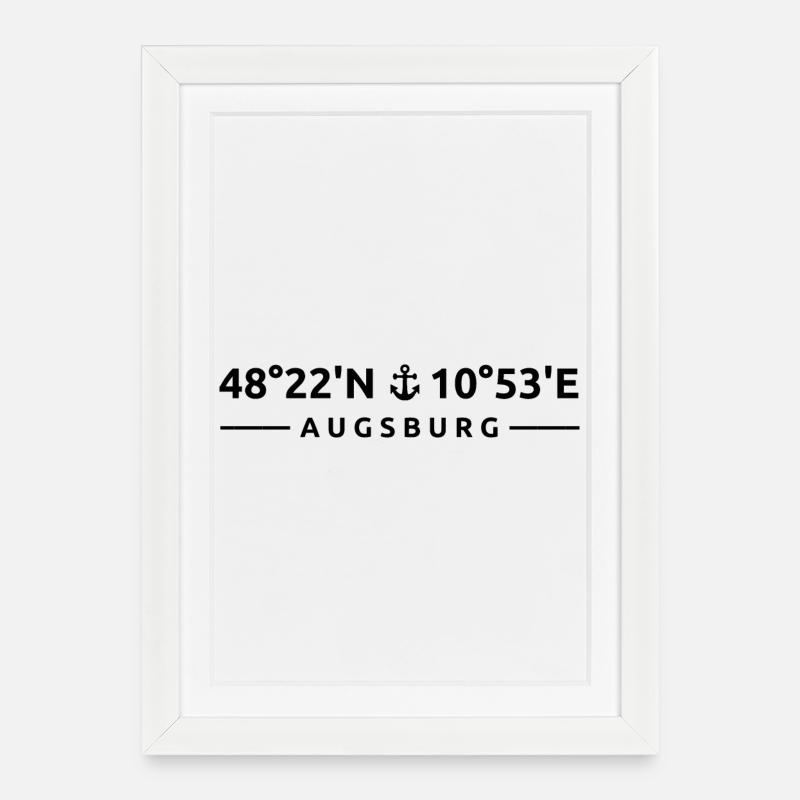 Augsbourg - Affiche encadrée (27 × 37 cm) - blanc
