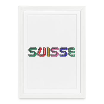 SUISSE. HUMOUR. PAYS - Affiche encadrée (27 × 37 cm) - blanc - Devant