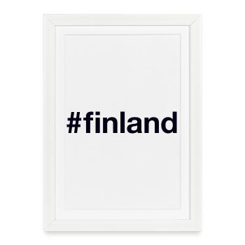 FINLANDE Hashtag - Affiche encadrée (27 × 37 cm) - blanc - Devant