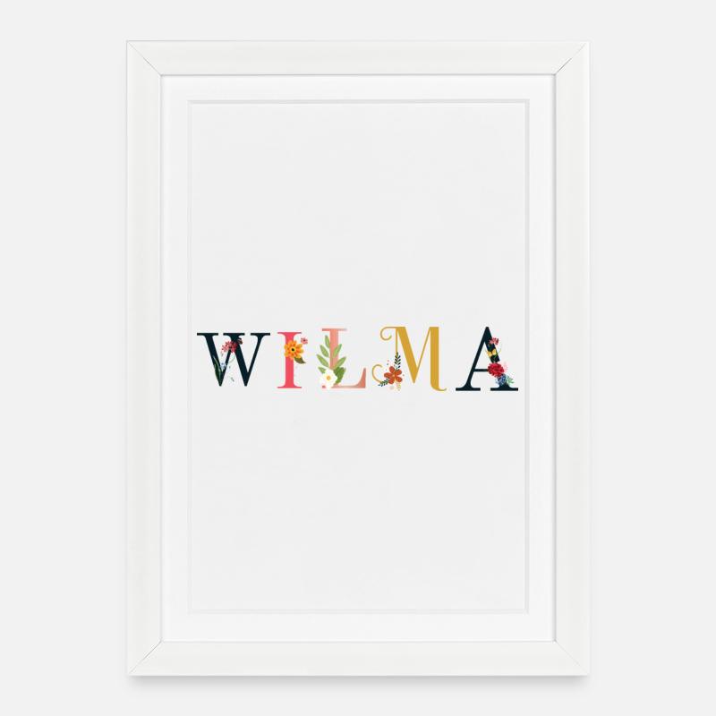 WILMA name decorated with flowers - Framed poster (27 × 37 cm) - white