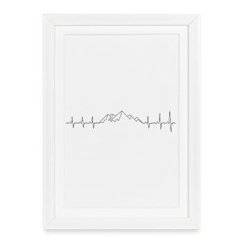 Montagne de battements de cœur - Affiche encadrée (27 × 37 cm) - blanc - Devant