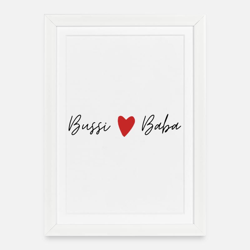 Bussi Baba - Gerahmtes Poster (27 × 37 cm) - Weiß
