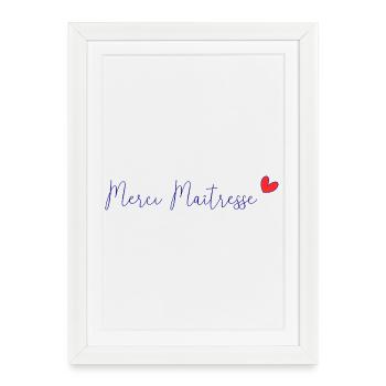 MISTRESS. HEART. MASTER. THANK YOU. THANK YOU MISTRESS. - Framed poster (27 × 37 cm) - white - Front