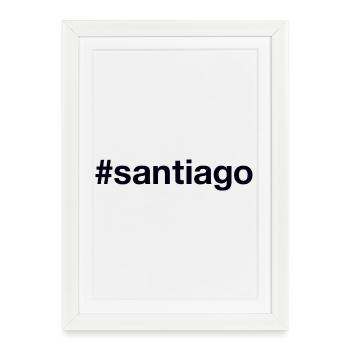 SANTIAGO Hashtag Chili - Affiche encadrée (27 × 37 cm) - blanc - Devant