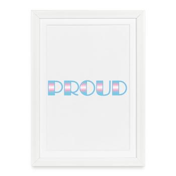 Trans Pride - Couleurs du drapeau transgenre - Affiche encadrée (27 × 37 cm) - blanc - Devant
