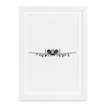 avion de chasse A-10 - Affiche encadrée (27 × 37 cm) - blanc - Devant
