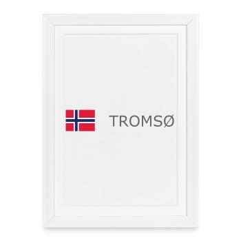 Drapeau de la Norvège - Tromsø - Norvège - Norvège - Affiche encadrée (27 × 37 cm) - blanc - Devant