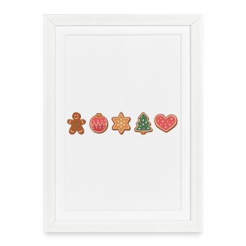 Biscuits et biscuits pour Noël - Affiche encadrée (27 × 37 cm) - blanc - Devant