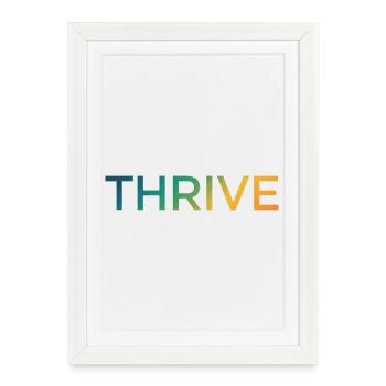 Thrive Gradient Lettering - Framed poster (27 × 37 cm) - white - Front