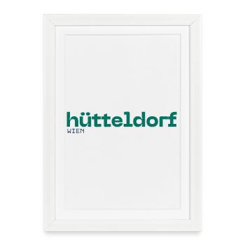 Hütteldorf Vienna - Beautiful Simple Design Green White - Framed poster (27 × 37 cm) - white - Front