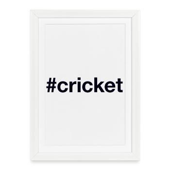 Cricket Hashtag - Framed poster (27 × 37 cm) - white - Front