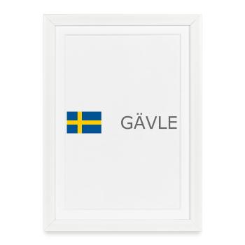 Drapeau de la Suède - Gävle - Sverige - Schweden - Affiche encadrée (27 × 37 cm) - blanc - Devant