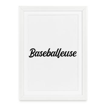 Baseballeuse Sportive Balle Batte Terrain - Affiche encadrée (27 × 37 cm) - blanc - Devant
