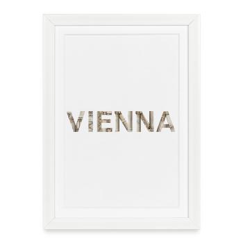 Vienna Typography with classical architecture - Framed poster (27 × 37 cm) - white - Front