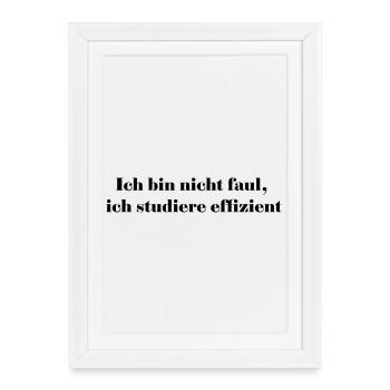 I'm not lazy, I'm studying efficiently - Framed poster (27 × 37 cm) - white - Front