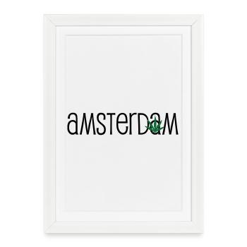 Amsterdam - Cannabis - Weed - Framed poster (27 × 37 cm) - white - Front