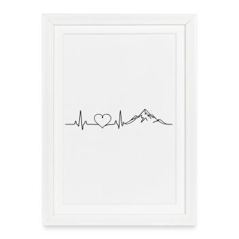 Cœur Pulsé des Montagnes - Affiche encadrée (27 × 37 cm) - blanc - Devant