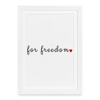 Haut graphique vintage de justice patriotique For Freedom - Affiche encadrée (27 × 37 cm) - blanc - Devant