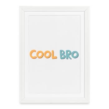 Brother Cool Retro-Pop-Tippfehler - Gerahmtes Poster (27 × 37 cm) - Weiß - Vorne
