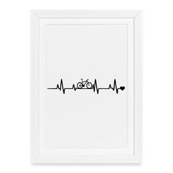  Fahrrad Radfahrer - Gerahmtes Poster (27 × 37 cm) - Weiß - Vorne