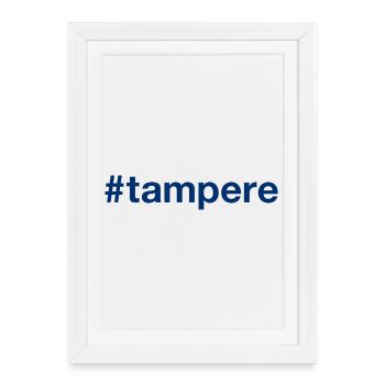 Hashtag Tampere Suomi Finlande - Affiche encadrée (27 × 37 cm) - blanc - Devant