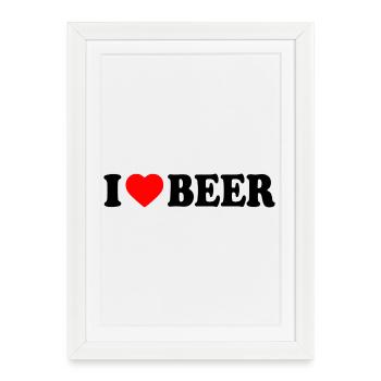 I love beer - Framed poster (27 × 37 cm) - white - Front