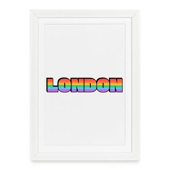 London LGBTQ Rainbow - Affiche encadrée (27 × 37 cm) - blanc - Devant