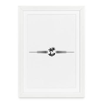Icône de la mer de Palm Tree Beach - Affiche encadrée (27 × 37 cm) - blanc - Devant