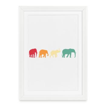 Elephant Vintage Gift Africa - Framed poster (27 × 37 cm) - white - Front