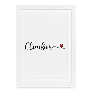 Climber lettering with heart - Framed poster (27 × 37 cm) - white - Front