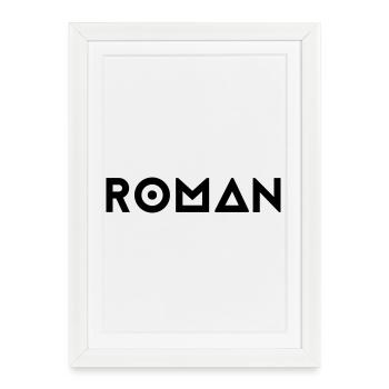 First name Roman - Framed poster (27 × 37 cm) - white - Front