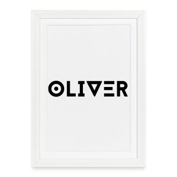 Prénom Oliver - Affiche encadrée (27 × 37 cm) - blanc - Devant