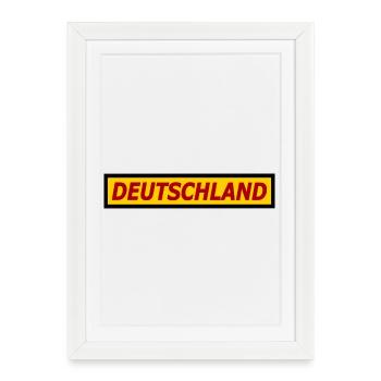 Deutschland Neon Retro Design - Gerahmtes Poster (27 × 37 cm) - Weiß - Vorne