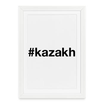 KAZAKH Hashtag Kazakh Kazakhstan - Affiche encadrée (27 × 37 cm) - blanc - Devant