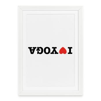 I love yoga - Framed poster (27 × 37 cm) - white - Front