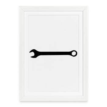 wrench tool profession - Affiche encadrée (27 × 37 cm) - blanc - Devant