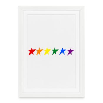 ÉTOILES AVEC DES COULEURS LGTB - Affiche encadrée (27 × 37 cm) - blanc - Devant