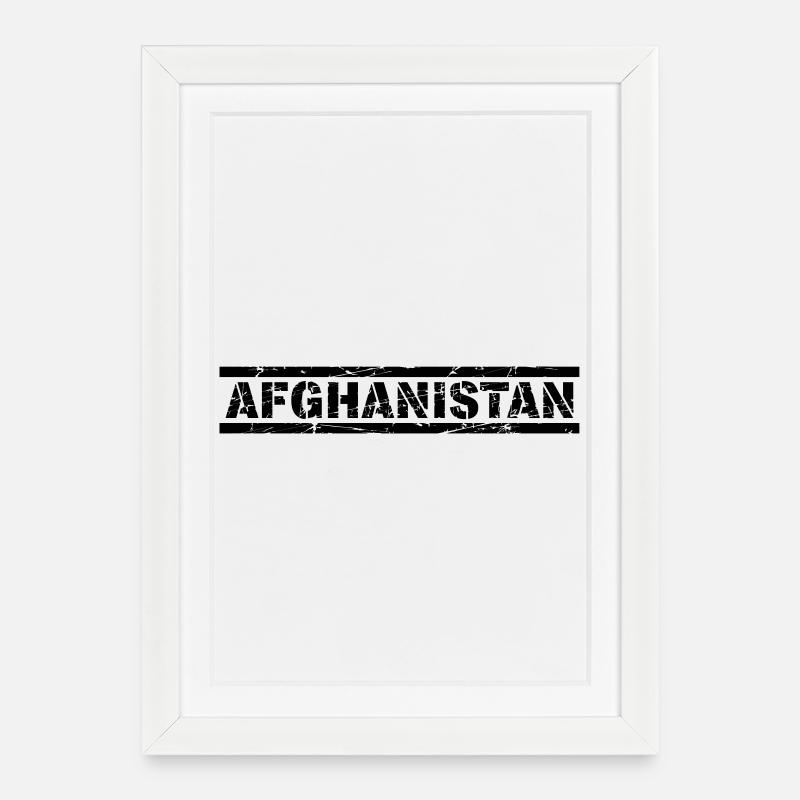 Afghanistan - Gerahmtes Poster (27 × 37 cm) - Weiß
