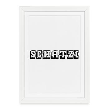 Schatzi Tshirt black - Gerahmtes Poster (27 × 37 cm) - Weiß - Vorne
