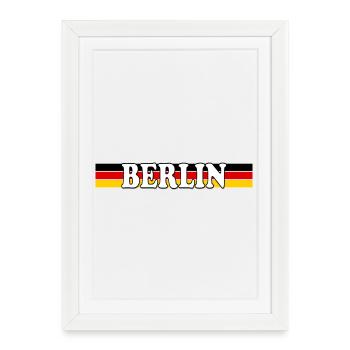 Berlin bandeau drapeau allemand - Affiche encadrée (27 × 37 cm) - blanc - Devant
